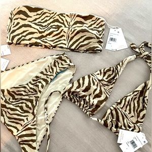 Never worn Good American Zebra Print Bikini